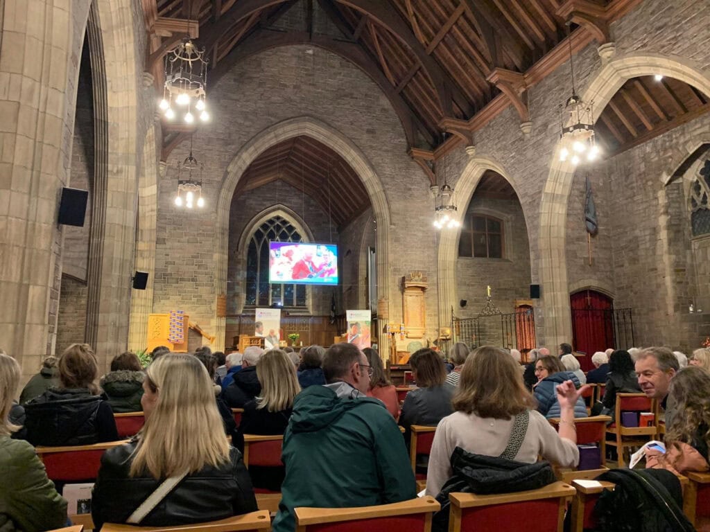 An audience sat in Murrayfield Parish Church.