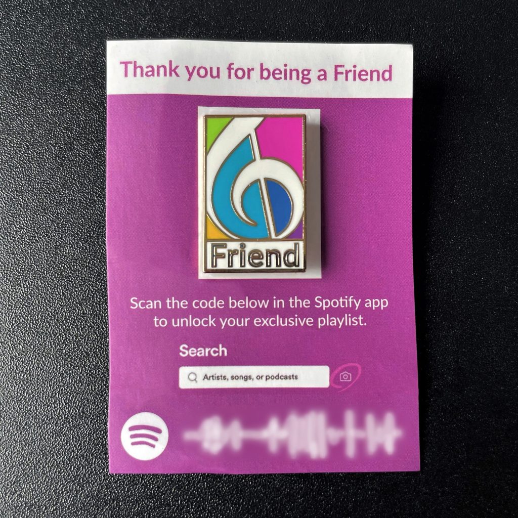 Spotify thank you card