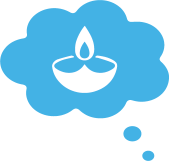 Though bubble with candle inside