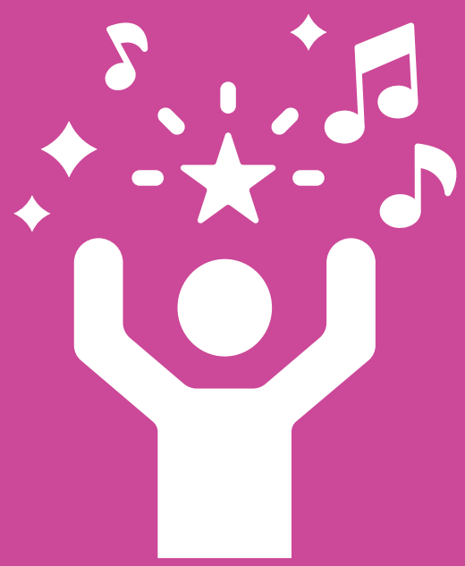 person with music icon